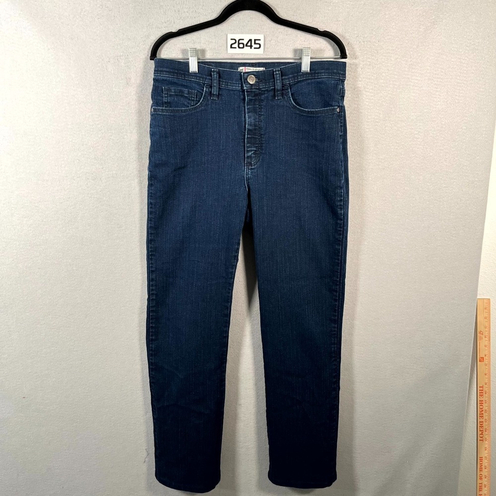 Lee Jeans Womens 10 Blue Denim Medium Wash Classic Fit At The Waist Straight Leg